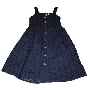 Navy Eyelet Dress Button Front Size 12 (NWOT)